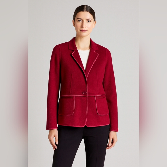 Talbots Jackets & Blazers - TALBOTS Petites Women's Red Blazer 90% Wool Size 10P
